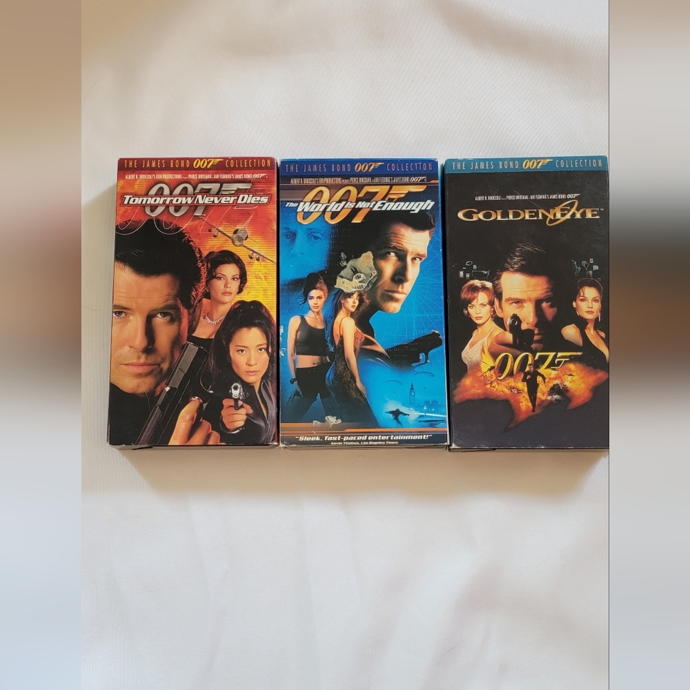 3/$12 Jame's Bond 007 VHS Tapes with Pierce Brosnan as 007